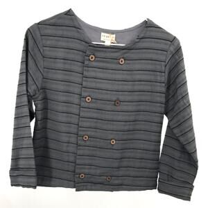 Napaani Unisex Kids Martin Shirt 10Y Long Sleeve Gray Black Stripe
